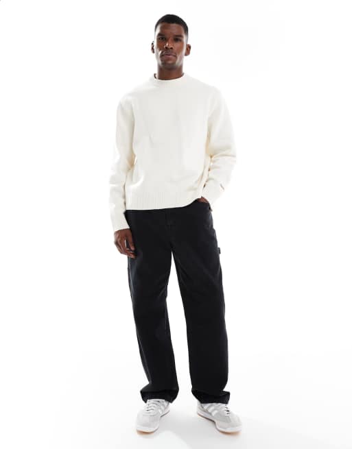 Jack & Jones - Pull oversize épais à col ras de cou - Crème, 2 de 5
