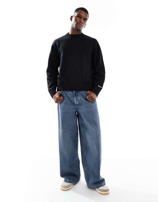Jack & Jones - Pull oversize épais à col ras de cou - Noir, 2 de 5