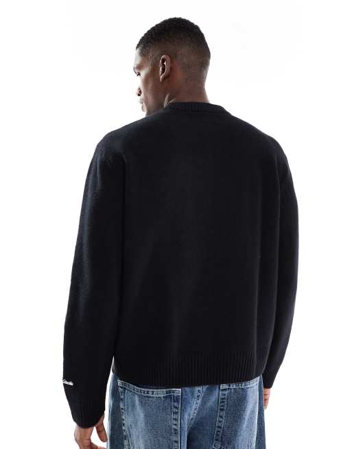 Jack & Jones - Pull oversize épais à col ras de cou - Noir, 3 de 5