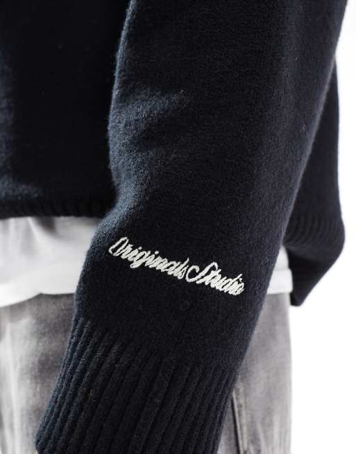 Jack & Jones - Pull oversize épais à col zippé - Noir, 5 de 5