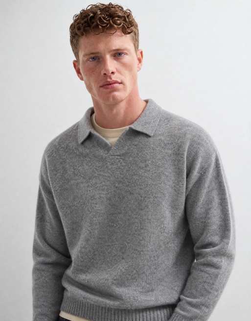 Jack & Jones pull polo oversize duveteux gris clair, 10 de 10
