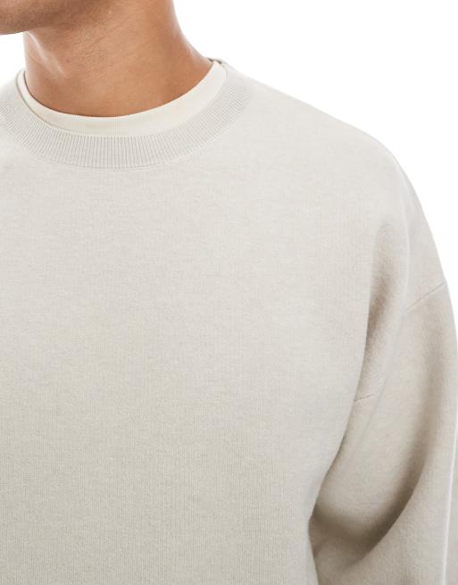 Jack & Jones - Pull ras de cou en maille douce de qualité supérieure - Crème, 5 de 5