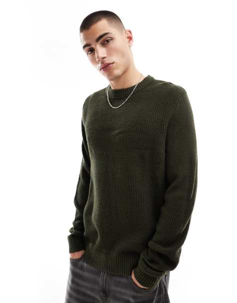 Jack & Jones - Pull ras de cou texturé - Kaki - view 1