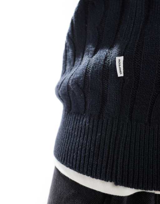 Pull Doux à Torsades Bleu Marine - Taille TM/L (42/44) - Marque BnK - Occasion Très Bon état