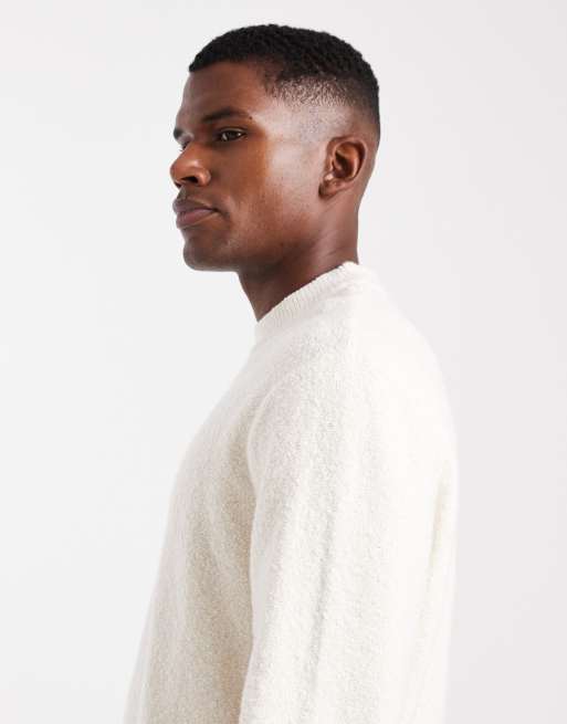 Jack & Jones – Pullover aus Bouclé in Creme, 4 von 5