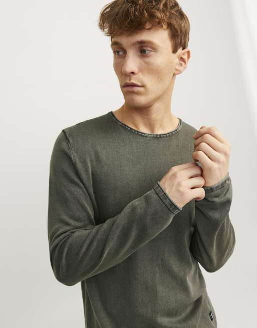 Jack & Jones pullover in maglia verde oliva polveroso, 6 di 7