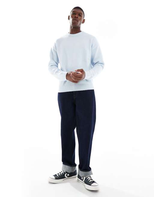 Jack & Jones – Puszysty jasnoniebieski sweter oversize z okrągłym dekoltem, 2 z 5