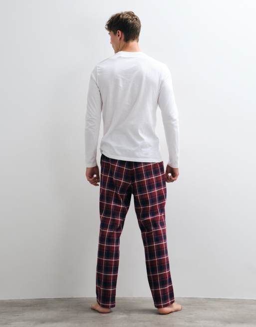Jack & Jones pyjama bottoms in red and navy check, 5 of 5