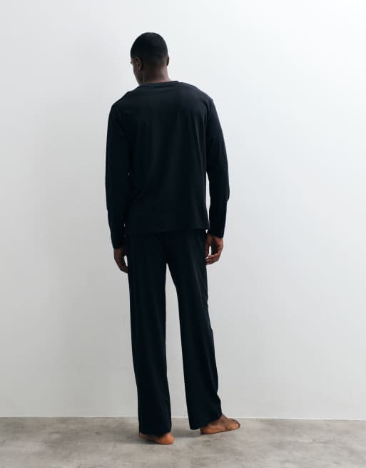 Jack & Jones pyjamastopp och pyjamasbyxor i svart, 5 av 5