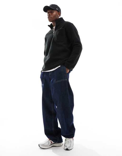 Jack & Jones - Pile nero con zip corta