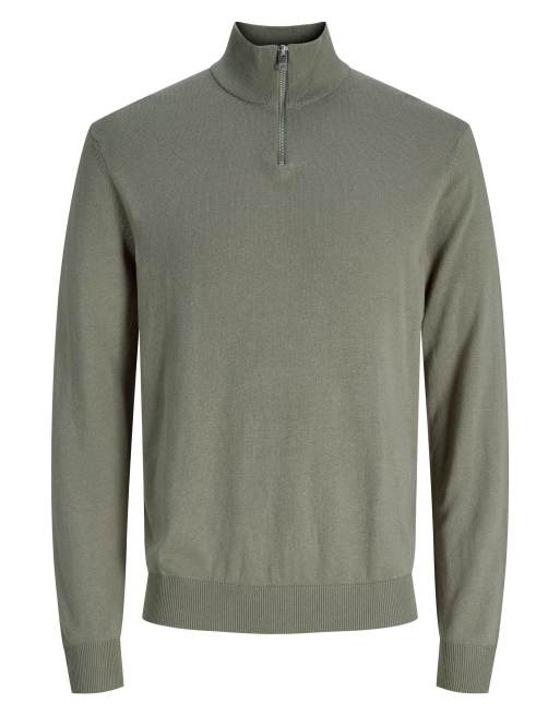 Jack & Jones Quarter zip in vetiver, 7 of 7