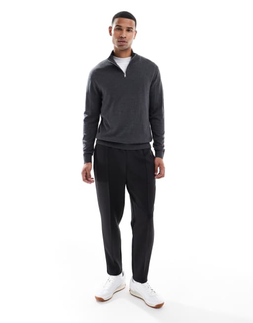 Jack & Jones quarter zip jumper in grey, 2 of 5