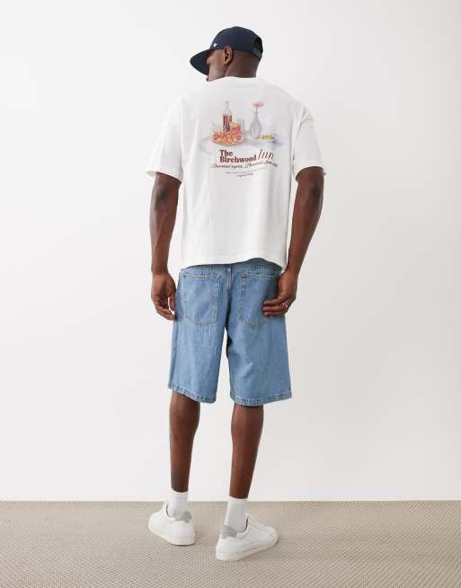 Jack & Jones - Råhvid oversized T-shirt med vinprint på ryggen, 3 af 5