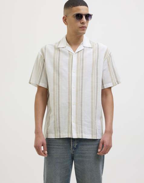Jack & Jones - Råhvid sommerskjorte med striber - view 1
