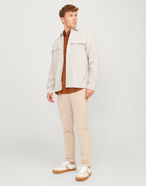Jack & Jones – Raymond – Hemd in meliertem Beige