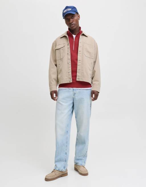 Jack & Jones - Rød trøje med halv lynlås, 3 af 7