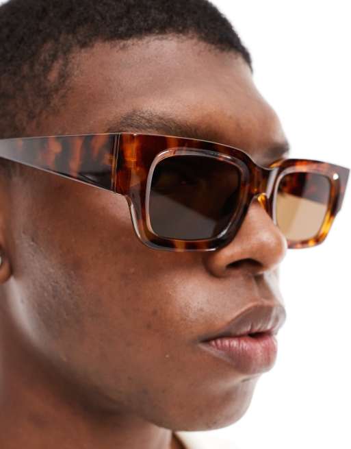 Jack & Jones – Rechteckige Sonnenbrille in Braun, 3 von 4