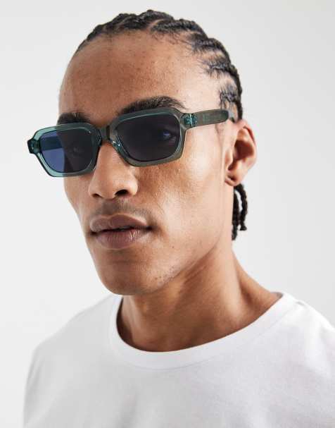 Jack & Jones – Rechteckige Sonnenbrille in Grün - view 1