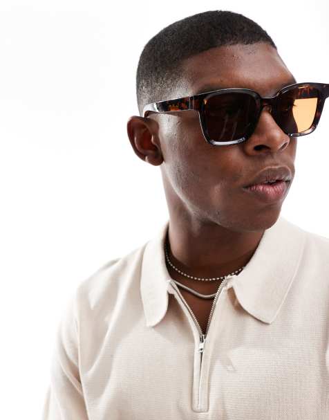 Jack & Jones - Rechthoekige zonnebril in tortoise - view 1