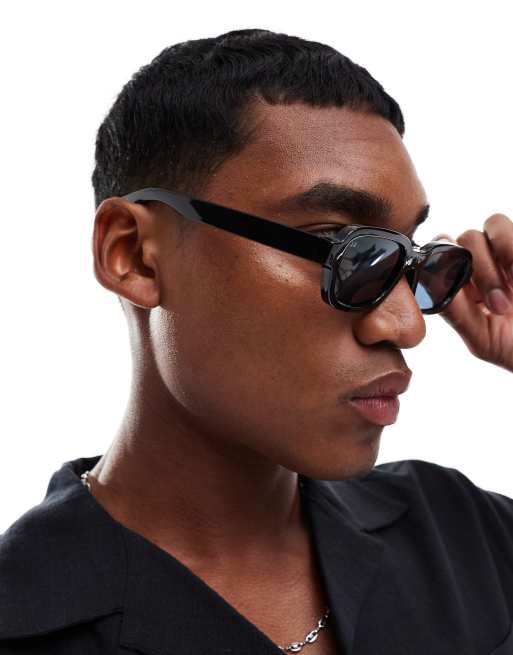 Jack & Jones rectangle sunglasses in black | ASOS display picture 2