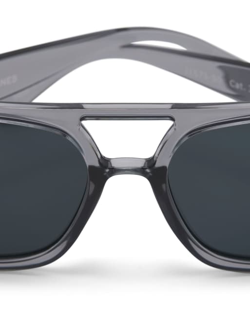 Jack & Jones rectangular sunglasses in graveyard grey, 4 of 7
