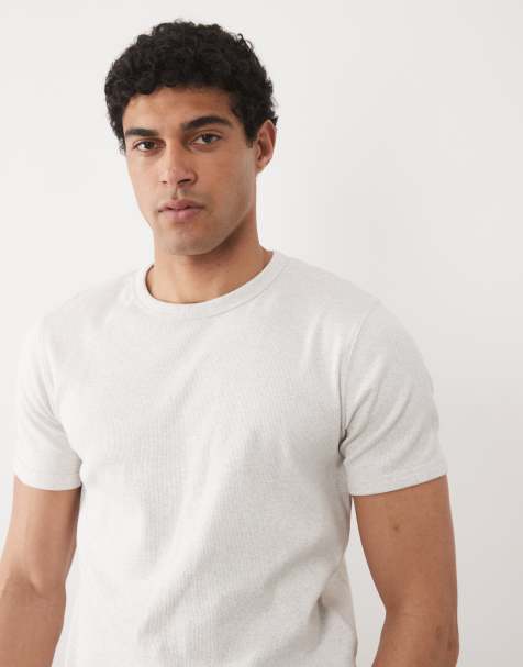Jack & Jones - Regular-fit geribbeld T-shirt in grijs - view 1