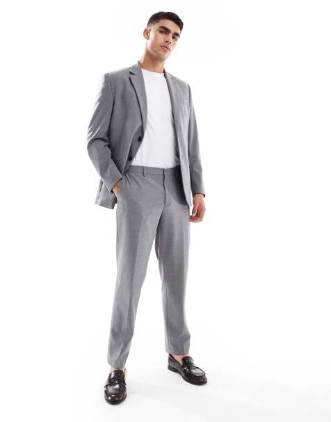 Jack & Jones - Regular-fit pantalon van wolmix in grijs - view 1