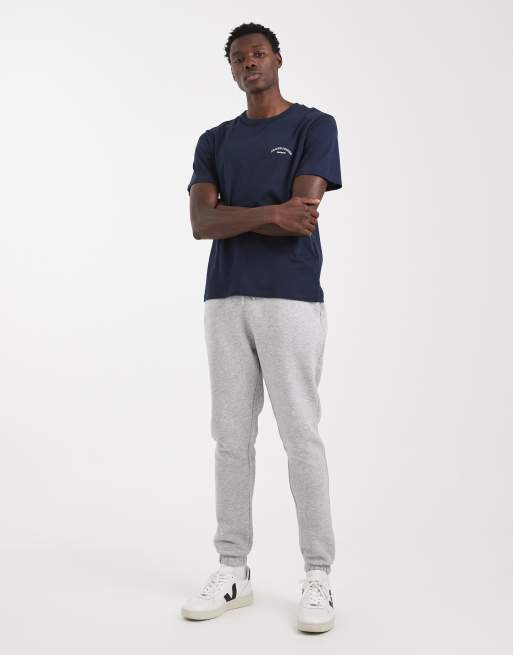 Jack & Jones - Regular-fit T-shirt met logo in marineblauw, 2 van 5