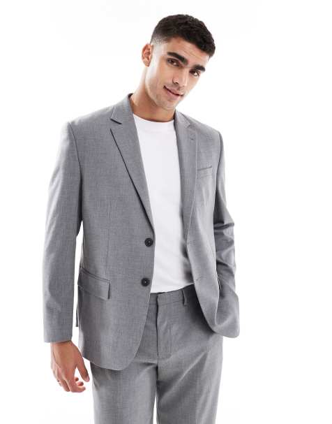 Jack & Jones regular fit wool blend suit jacket in gray - view 1