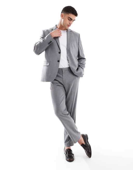 Jack & Jones regular fit wool blend suit jacket in grey            , 3 of 5