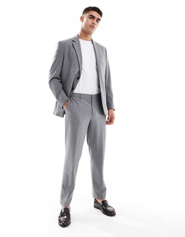 grey wool dress pants Jack & Jones regular fit blend suit in gray STD14796_review