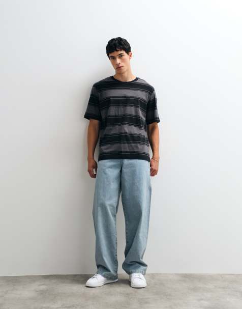 Jack & Jones regular t-shirt in grey stripe - view 1
