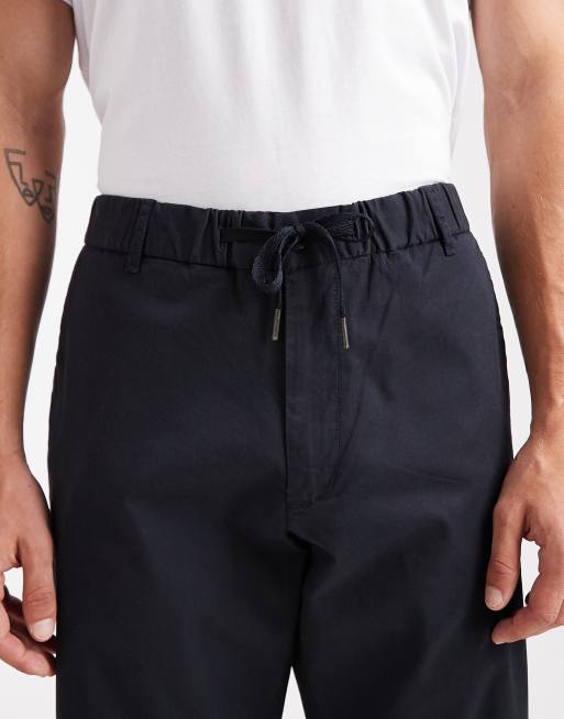 Jack & Jones relaxed fit chino with drawstring waist in navy, 4 of 5