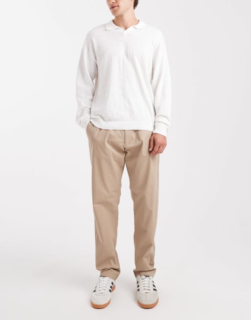 Jack & Jones – Relaxed Fit Chinohose mit Kordelzug in der Taille in Beige, 2 von 5