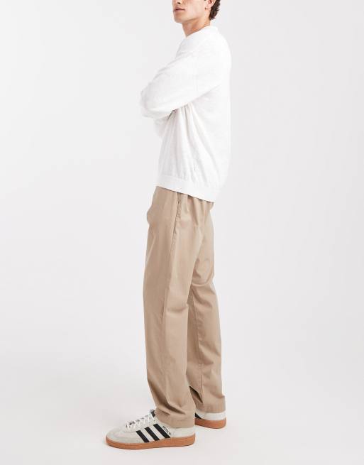 Jack & Jones – Relaxed Fit Chinohose mit Kordelzug in der Taille in Beige, 3 von 5