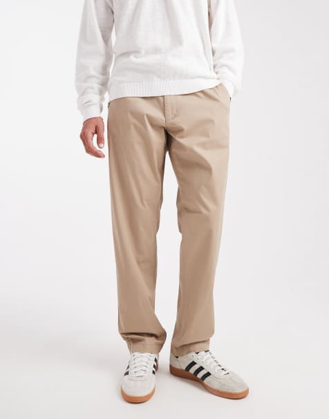 Jack & Jones relaxed fit chinos with drawstring waist in beige - view 1