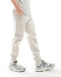 [Jack & Jones] Jack & Jones relaxed fit cuffed cargo pants in beige-Neutral XS Silver Cloud