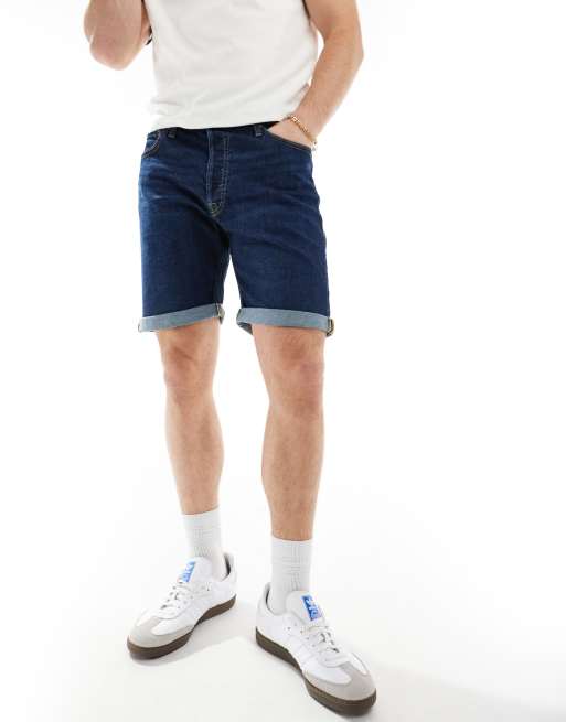 Jack Jones relaxed fit denim shorts in dark blue ASOS
