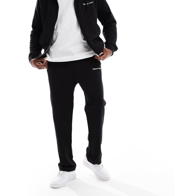 Jack & Jones loose cuffed jogger in black