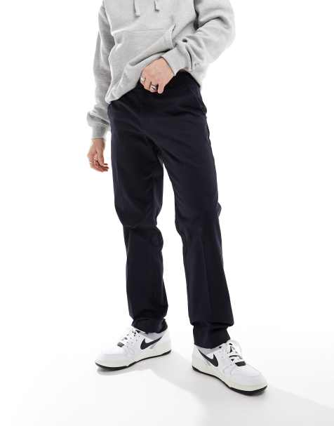 Jack & Jones relaxed fit pleat fron chino in navy - view 1