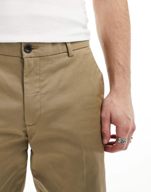 Jack Jones relaxed fit pleat front chinos in beige ASOS