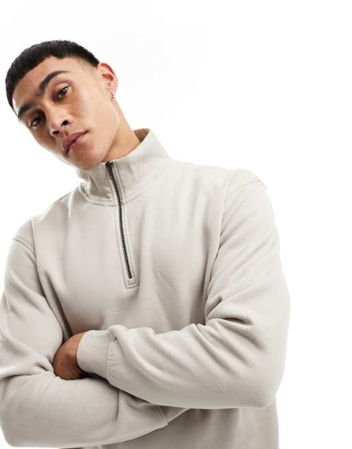 Jack & Jones relaxed fit quarter zip sweatshirt