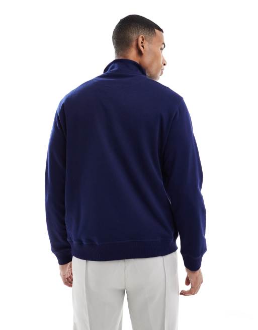 Jack & Jones – Relaxed Fit Sweatshirt in Marineblau mit kurzem Reißverschluss, 3 von 5