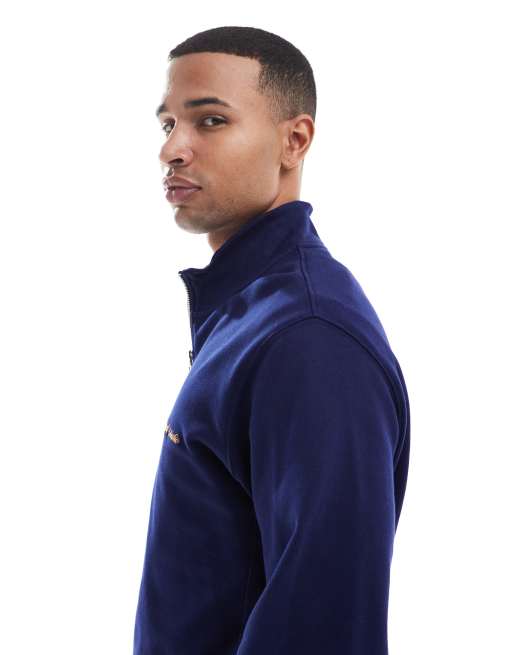 Jack & Jones – Relaxed Fit Sweatshirt in Marineblau mit kurzem Reißverschluss, 4 von 5