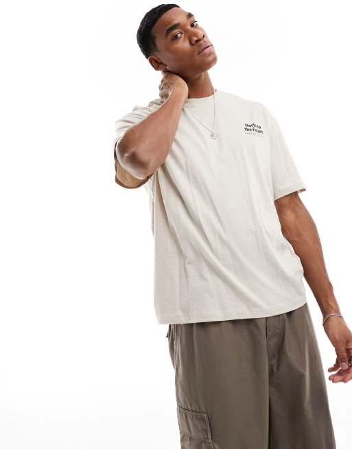 Oversized Fit T-shirt - Beige - Men