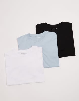 Relaxed-Fit-T-Shirts in Weiß/Blau/Schwarz, 3er-Pack-Bunt Bunt XS