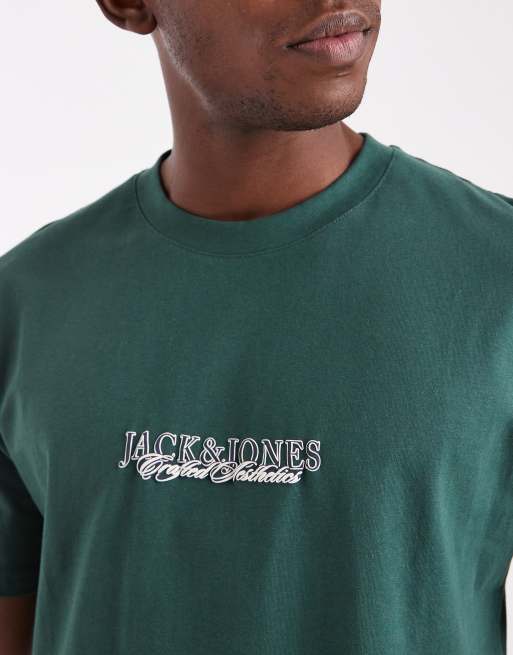 Jack & Jones relaxed t-shirt with front logo in green, 5 of 5