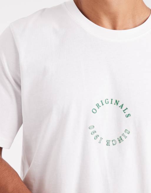 Jack & Jones relaxed t-shirt with originals print in white, 5 of 5