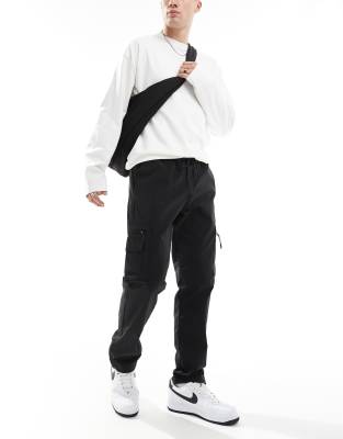 Jack & Jones Relaxed Utility Cargo In Black