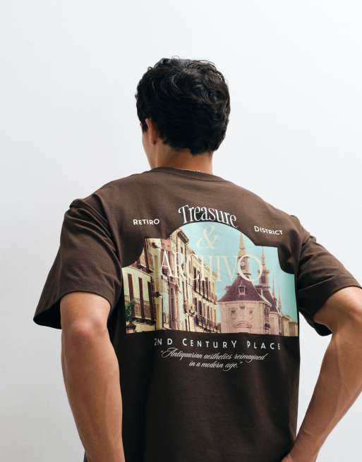 Jack & Jones - Retiro District - T-shirt marrone con stampa sul retro, 2 di 5